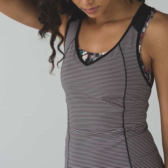 Lululemon Super Sport Tank Mini Pop Stripe Black Mink Berry size 6 - Picture 4 of 9